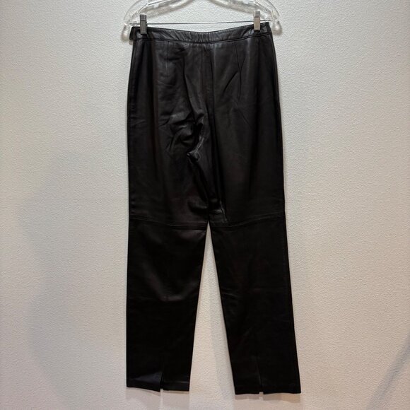 Ron Leal Women’s Vtg Black Leather Pants Size 10 Made In Canada - Picture 3 of 10